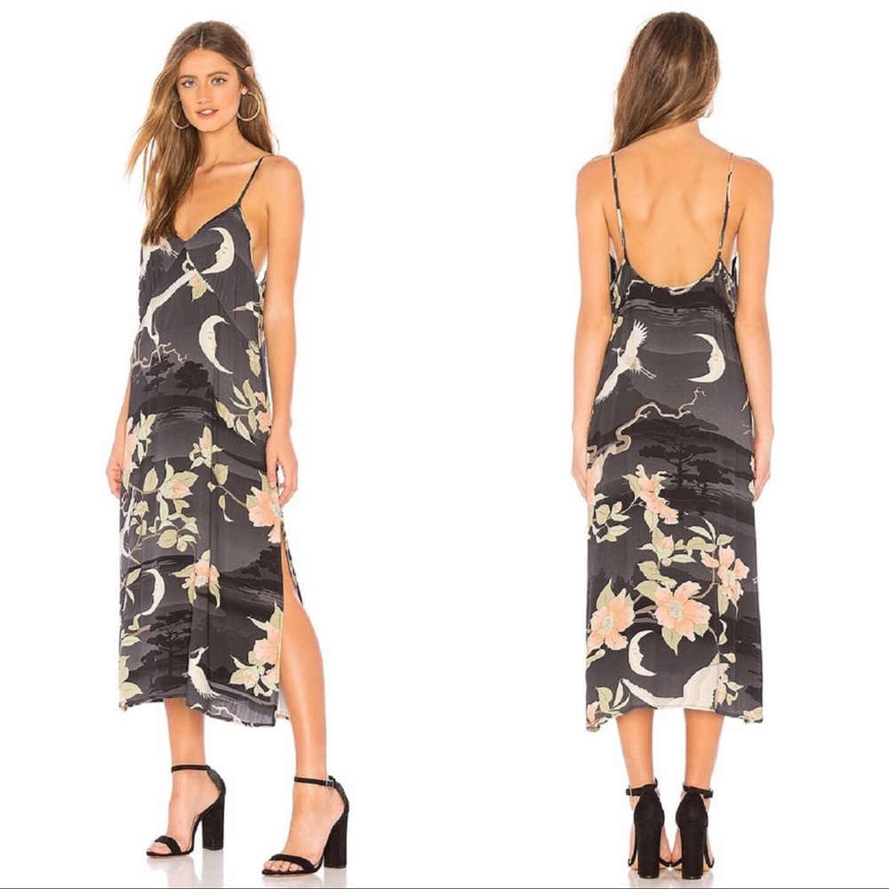Spell Nightingale Slip Dress Black Charcoal size XS